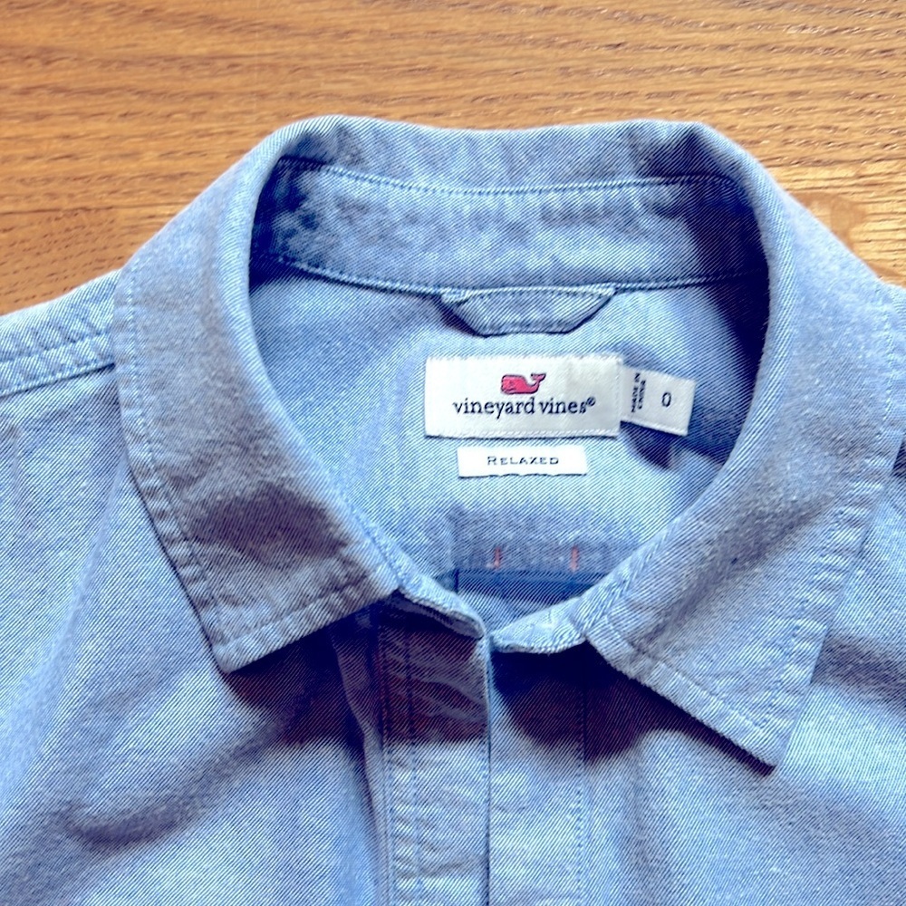 Vineyard Vines Classic Women’s Blue Long Sleeve Button Down Shirt Size 0 - Picture 3 of 8